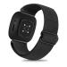 Arae Stretchy Watch Bands Compatible with Fitbit Versa 3 Bands/Fitbit Sense Bands, Adjustable Nylon Sport Band for Fitbit Versa Smart Watch for Women Men - Black