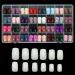 768 Pcs Medium Square Press on Nails, Acrylic Short Fake Nails Full Cover Set Artificial Nails Fake Solid Color with Adhesive Tabs Nail File for Women Medium Square Press on Nails Set