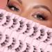 MAGEFY False Eyelashes 10 Pairs Natural Look Cat Eye Lashes Russian Strip Lashes D Curl Fluffy Wispy Faux Mink Lashes Reusable Fake Eyelashes Clear Clouds