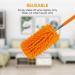 Deluxe Microfiber Duster | Extendable Feather Duster with Long Pole | 2 Replaceable Brush Heads | Washable | Ideal for Office, Car, Window, Furniture, Ceiling Fan - Orange - Buy Online on GoSupps.com