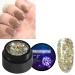 Reflective Glitter Gel Polish Gel Nail Polish Silver Holographic Sparkling Diamond Soak Off UV Gel Nail Varnish Sparkly Shiny Silver Glitter Gel Polish Long Lasting Flashing Gel Nail Gel Manicure Kit