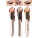 POPMISOLER 3 Pcs Glitter Eyeshadow Stick Sets  Smudge Proof Cream Eye Shadow Sticks Brown Eyeshadow Pencil with Soft Smudger Waterproof 2 in 1 Shimmer Eyeshadow Pen  Long Lasting Highlighter Makeup Color A