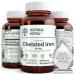 Natural Nutra Chelated Iron Supplement for Men and Women Helps Maintain Healthy Red Blood Cells Healthy Nails Promotes Optimal Absorption Improves Hair Growth Skin Health 180 Tablets 180 Count (Pack of 1)