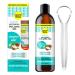 Coconut Pulling Oil Advanced Oil Pulling with Tongue Scraper Mouthwash with Coconut Oil Organic Essential Oils for Teeth and Gums Supports Healthy Gums Teeth Whitening & Fresh Breath