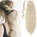 Ponytail Clip in Ponytail Braid Extension Hairpiece Hair Extension Hair Piece Corn Wavy Bleached Blonde-1 50 cm