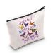 Levlo Funny butterfly cosmetic bag animal lover gift just a girl who loves butterflies make-up bag butterflies lovers gift Who loves butterflies