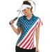 VALANCH Women's Short Sleeve Golf Polo Shirt - Lightweight Tennis Apparel with Large American Flag Print - Buy Online on GoSupps.com