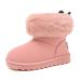 Yeeteepot Baby Girls' Winter Booties Boys Warm Lined Snow Boots Plush Shoes Kids Anti-Slip Ankle Boots Indoor Soft Soled Toddler Shoes Flat Booties 7 UK Child B Pink