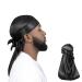 ForceWave 2 Pack Silky Durag Pack for Men Women Waves Premium Satin Deluxe Du Rag One Size Black Black