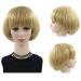 Golden Mushroom Bob Wig with Bangs - Blonde Bowl Cut Wig for Women - Buy Online on GoSupps.com