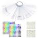 100 pcs Clear Fake Nail Display Board Fan Fake Nail Swatches Nail Polish Display (100 pcs Fake Nail Sticks + 2 Number Stickers + 2 Nail Stickers)