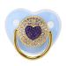 Gientan baby pacifier in heart shape with shiny rhinestones baby pacifiers for newborns soft light pacifier for newborns (m blue)