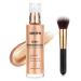 Body Shimmer Oil Rose Gold Face Brighten Glow Body Luminizer Highlighter Liquid Illuminator with Makeup Brush Long Lasting Moisturizing Body Glitter Oil for Makeup (3.38 Fl Oz/#05) #05-Rose Gold 3.38 Fl Oz (Pack of 1)