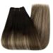 Youngsee Tressen 40cm Real Hair Balayage Weaving Extensions - Ombre Black Brown Blond 100g #1b/4/27 - Buy Online on GoSupps.com