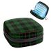 Anna Cowper Green Buffalo Plaid Checks Black Sanitary Napkin Storage Bag Feminine Menstrual Cup Pouches Nursing Pad Holder Tampon Bags Portable Period Bag for Women Teen Girls 1Pcs Multi-colored 5