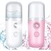 Honoson 2 Pieces Nano Facial Mister - Pink and White