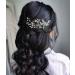 Unicra Crystal Bridal Hair Vine Silver Wedding Hair Accessories Pearl Headband Headpiece for Women Bridesmaids