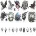 20 Sheets Large Eagle Wolf Temporary Tattoos for Men Women  Realistic Eagle Wolf Temporary Tattoo Stickers for Adults 3D Fake Wolves Owl Animals Tatoos eagel& wolf