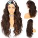 SAPPHIREWIGS Headband Wig Loose Body Wavy Glueless Synthetic Hair Wigs for Black Women Wave None Lace Front Wigs Mix Brown Color Headband Wigs 150% Density 26inches