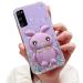 Tivenfezk Nadoli for Samsung Galaxy S20 Plus Hase Hidden Stand Shell caricature glitter rabbits stand Soft silicone bling cell phone case transparent protective cover samsung galaxy s20 plus purple