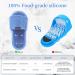 Buy Petalum Silicone Shower Sandals - Non-Slip Massage Foot Brush with Suction Cups | Deep Cleaning & Cornea Peeling | One Size - Blue - Buy Online on GoSupps.com