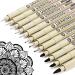 Micro Fineliner Drawing Art Pens: 12 Black Fine Line Waterproof Ink Set Artist Supplies Archival Inking Markers Liner Professional Sketch Outline Manga Anime Sketching Watercolor Zentangle Kit Stuff 12 Tip Sizes
