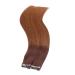 Tape In Hair Extensions #2/8 Ombre - 60cm - 100% Remy Real Hair - 60 Tresses 2.5g Each - Novon Hair Extensions - Buy Online on GoSupps.com