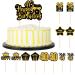 13P Black and Gold 40th Birthday Cake Toppers for Women Men Personalised Happy Birthday Cake Toppers Cupcake Decorations Black Gold Glitter Paper Fairy Cake Toppers for Her Him Birthday Party Supplies