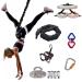 Suspension Aerial Yoga Stretch Rope with Breathable Belt Bungee Resistant Band Anti Breaking Bungee Fitness Set for Muscle Building/Body Contouring(47.5-57.5 kg/104.7-126.8 lbs)