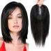 Hair Toppers for Women Human Hair Black Human Hair Topper 10 Inch Hair Topper for Thinning Hair Real Hair Toppers for Thinning Hair Near Black (1B#)