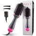 Hot Air Brush, 4 in 1 Hair Dryer Brush & Volumizer, One Step Blow Dryer Suitable for Straight and Curly Hair, Ceramic Coating Achieve Salon Styling at Home 1200W C-black