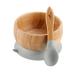 Avanchy Mini Silicone Cup Bamboo Baby Plate & Spoon Set - Gray - Buy Online on GoSupps.com