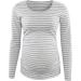Love2Mi Women Maternity Long Sleeve Round Neck Top - S Gray White Stripe - Buy Online on GoSupps.com
