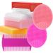 Baby Bath Brush & Baby Comb Set - Newborn Bath Essentials Baby Scalp Scrubber (6-Pack) (Red/Pink/Yellow)