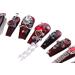PN-026 Press-On Nails Hand Nails Polished 10 Pieces Reusable Premium Artificial Nails Diva Queen Cross Heart Crystal Stones Chain Metallic Red - Buy Online on GoSupps.com