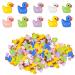 Movstriker 100Pcs Mini Resin Ducks Multicolor Tiny Ducks Landscape Decorations Miniature Duck Figures for Home Hide Prank Game Dollhouse Decor Garden Aquarium Potted Ornament 100Pcs-6 Color