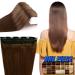 Elailite Clip in Extensions Real Hair 3/4 Full Head 1 Part 5 Clips Hairpiece Human Hair Straight 45cm 50g #04 Medium Brown