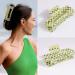 Checkered Hair Clips Set - Large Claw Clips for Thick Hair - Y2K Rectangle Claw Clip Duo - 90s Pink + Green Checkerboard Design - Buy Online on GoSupps.com
