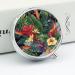 Round Pill Box with Tropical Plant Flowers Print | 3 Compartment Decorative Metal Pill Organizer | Portable Pocket Case | Style-38 - Buy Online on GoSupps.com