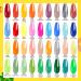 Lavender Violets 42 Piece Gel Nail Polish Set with Fluorescent Finish - UV/LED Soak-Off Formula - Includes Glossy, Matte, Diamond, and Glow in the Dark Top Coats - Full Range Shades - C955 Sunflowers - Buy Online on GoSupps.com