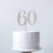 Number 60 HAPPY BIRTHDAY Silver Glitter ACRYLIC Cake Topper - Buy Online on GoSupps.com