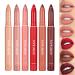 KIMIEYE 6pcs Lip Liner Pencel Set  Superstay Retractable Lip Crayon  Long Lasting Waterproof Nude to Red Velvety Matte Finish Lipstick Lip Makeup Set for Women  Include Built-Sharpener (SET A)