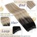 UGEAT Microring Extensions - Real Hair Balayage Black Ombre 50g 40cm 50 Strands Micro Loop Extensions - Buy Online on GoSupps.com