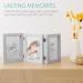 Navaris Baby Handprint and Footprint Kit - Frame and Clay Set for Casting Newborn Boys and Girls' Hand and Foot Prints - Grey Bamboo Frame - Buy Online on GoSupps.com