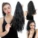Short 12" Wavy Ponytail Hairpiece with Clip Snythetic Messy High Ponytail Dark Brown