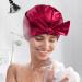 Arqumi Reusable Shower Cap with Ribbon Bow - Waterproof Double-Layer Hair Bonnet for Women Men - Wine Red - Buy Online on GoSupps.com