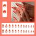 Justotry 24 Pcs Short Dark Orange French Stiletto Press on Nails with Glue - Almond Fake Nails for Women - Buy Online on GoSupps.com