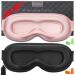 BeeVines Sleep Mask 2 Pack 100% Blackout Eye Masks for Sleep 3D Eye Mask for Women Men Zero Eye Pressure Sleeping Mask for Side Sleepers Eye Shade Cover Includes Travel Pouch (001 Black & Pink)