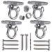 Dakzhou 4 Sets of Silent Bearing Swing Rack, Stainless Steel Heavy Duty 180 Swivel Swing Hook, Suspension up to 1500LB Yoga Hammock Chair Rope Swing sandbag Suspension