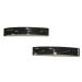 Pair of Rectangle Shaped Clip-in End Barrettes Hair Slides with Cut-Out Design. (Black)